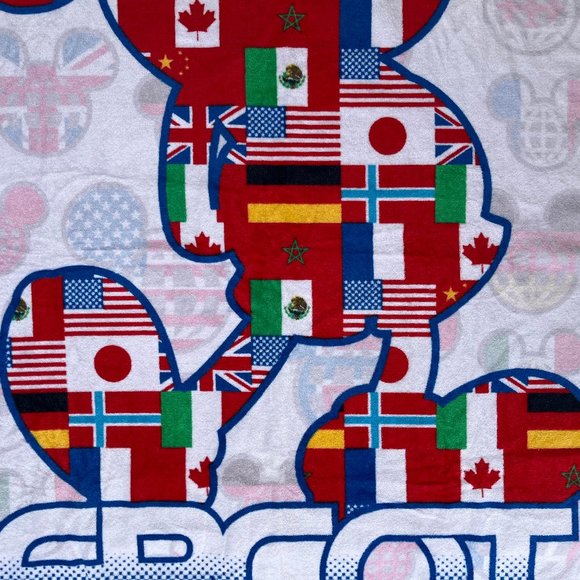 MICKEY MOUSE EPCOT INTERNATIONAL FLAGS WALT DISNEY WORLD Soft Beach Towel - Picture 3 of 7